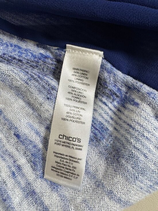 Chicos 1 Linen Blend Open Front Cardigan Size Medium Lightweight Knit Abstract - Picture 4 of 12